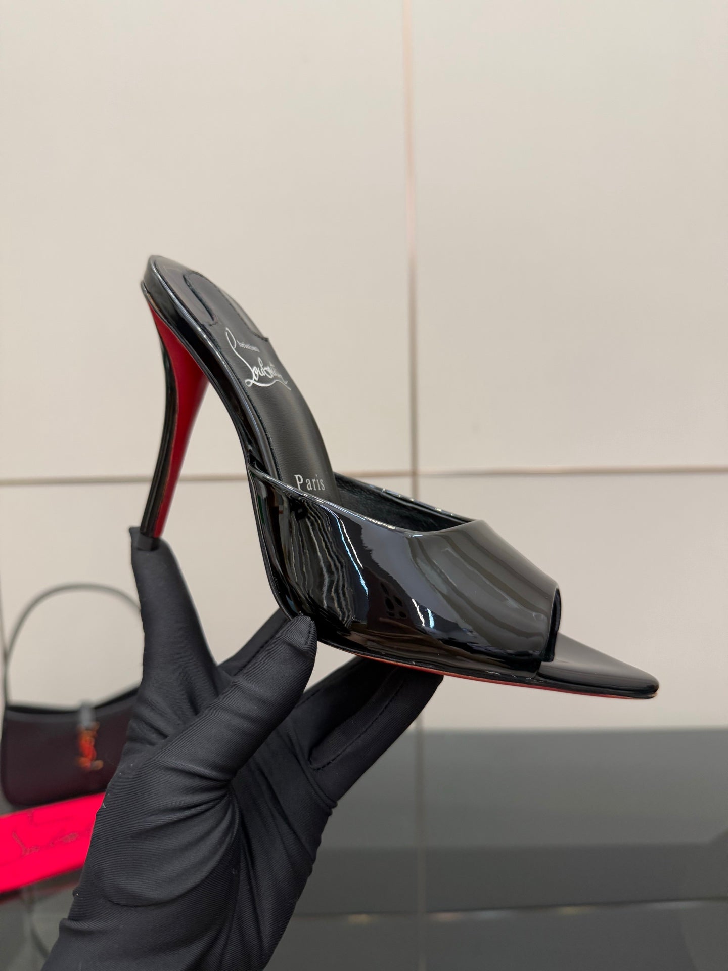 CL 26SS High Heel Sandals 100 Black Patent Leather 532166