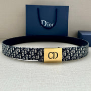 Dior 2026 Oblique Reversible Belt 35mm Canvas Leather