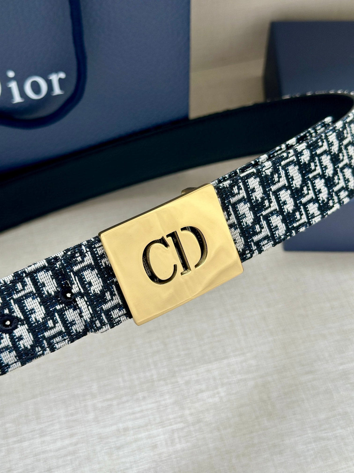 Dior 2026 Oblique Reversible Belt 35mm Canvas Leather