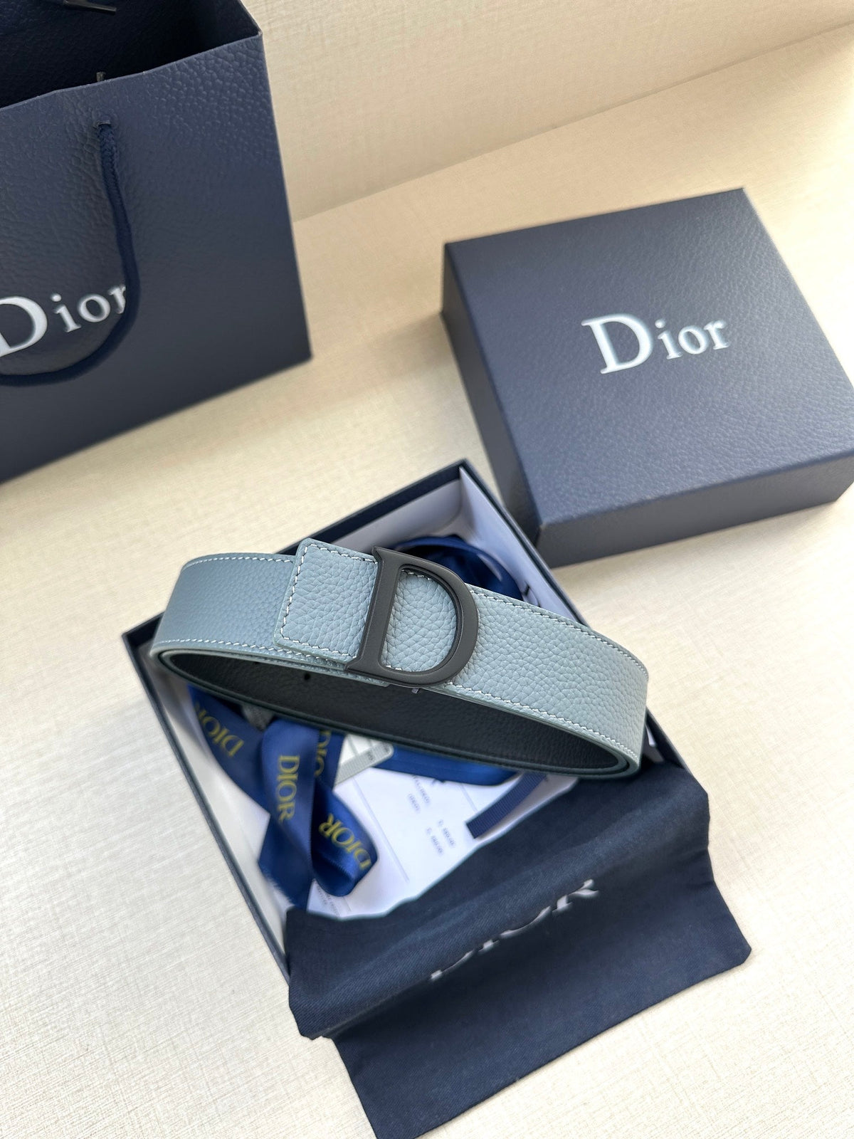 Dior 2026 CD Buckle Leather Belt 35mm Cowhide