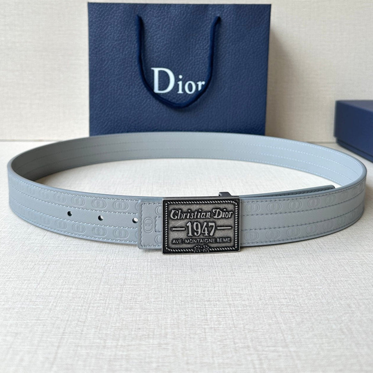 Dior 2026 Montaigne Oblique Belt 35mm Canvas Leather