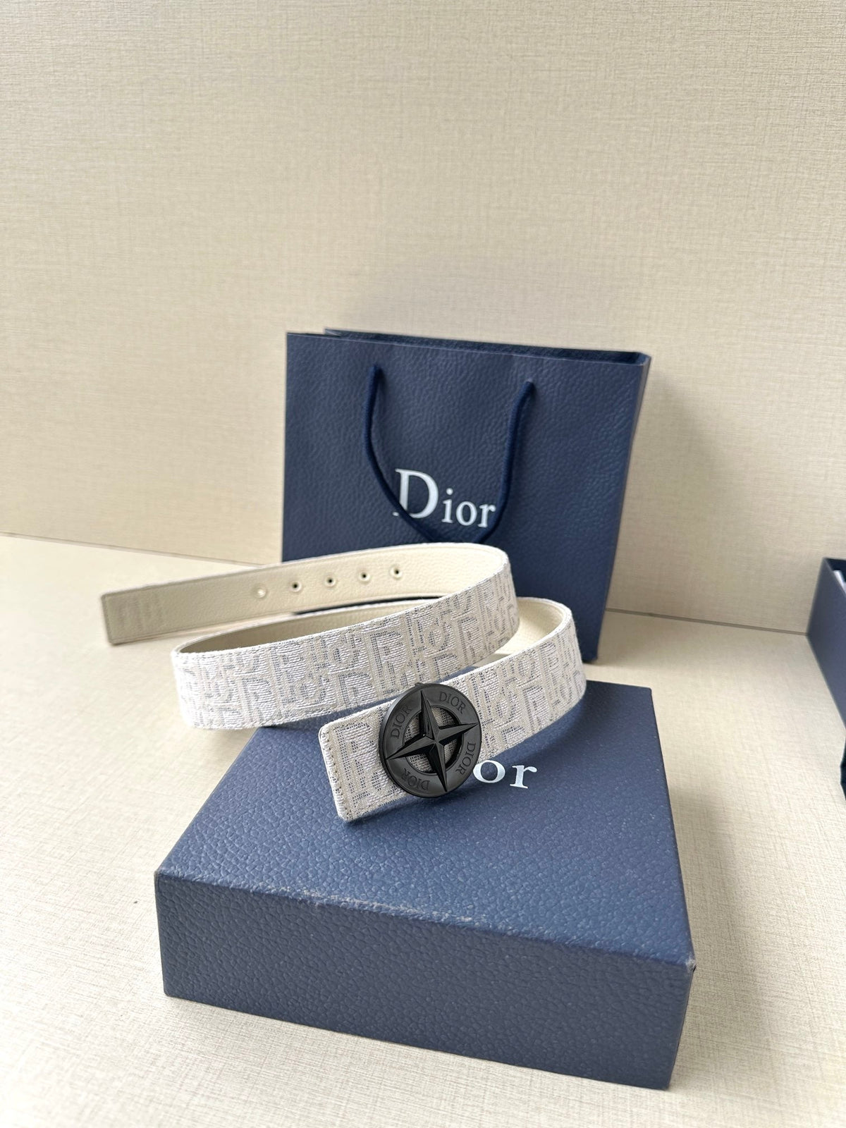 Dior 2026 Stone Island Oblique Belt 35mm Canvas Leather
