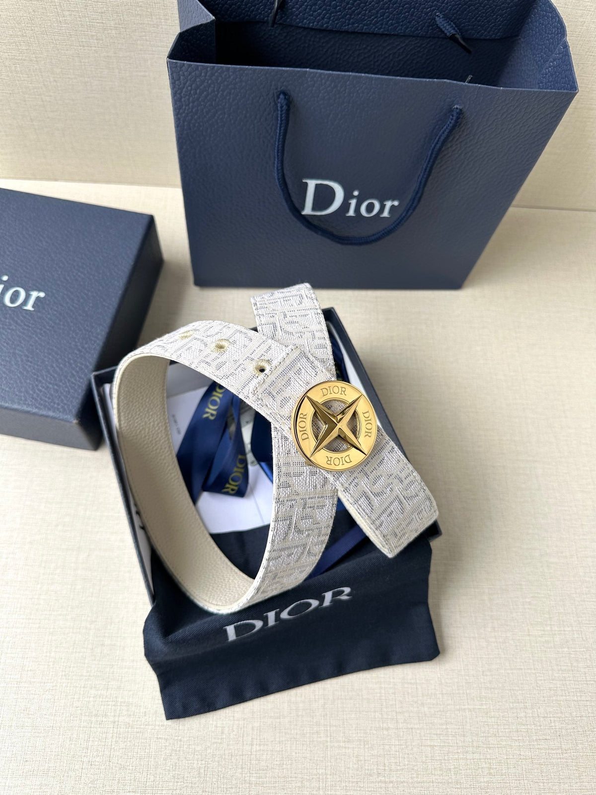 Dior 2026 Stone Island Oblique Belt 35mm Canvas Leather