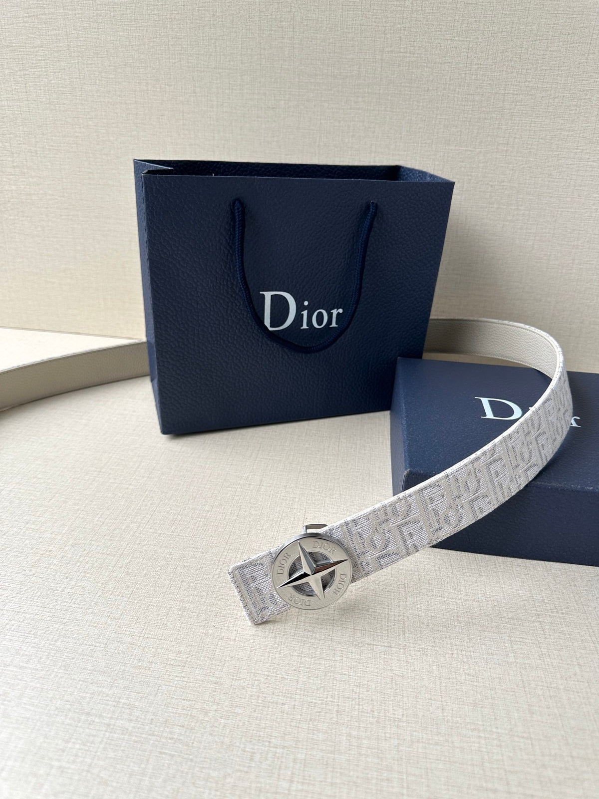 Dior 2026 Stone Island Oblique Belt 35mm Canvas Leather