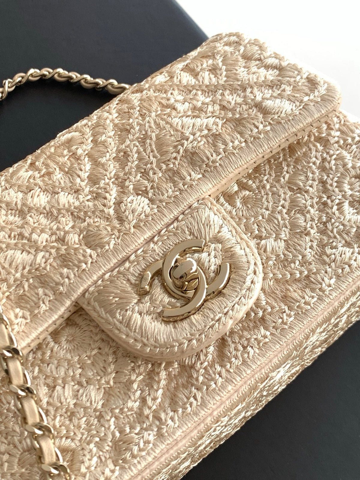 Chanel 2026 Crochet Bag 21cm Wool Leather 292266