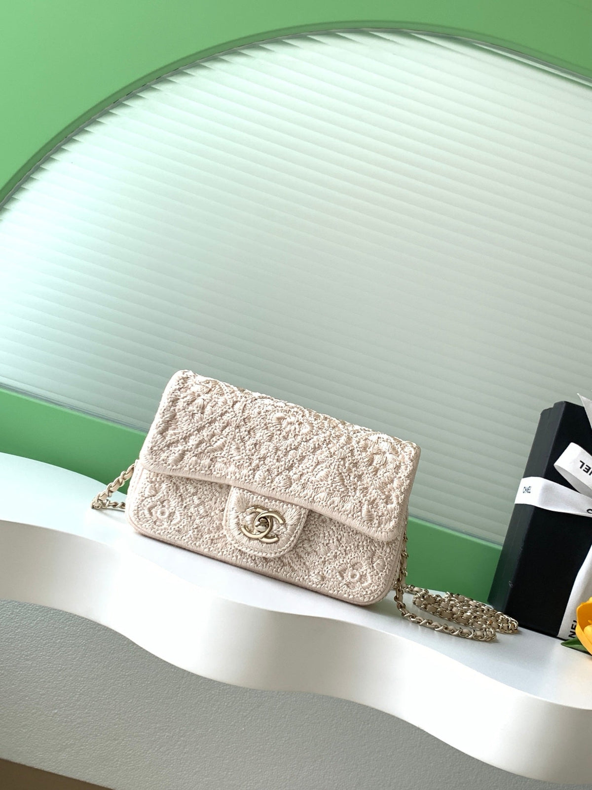 Chanel 2026 Crochet Bag 21cm Wool Leather 292266