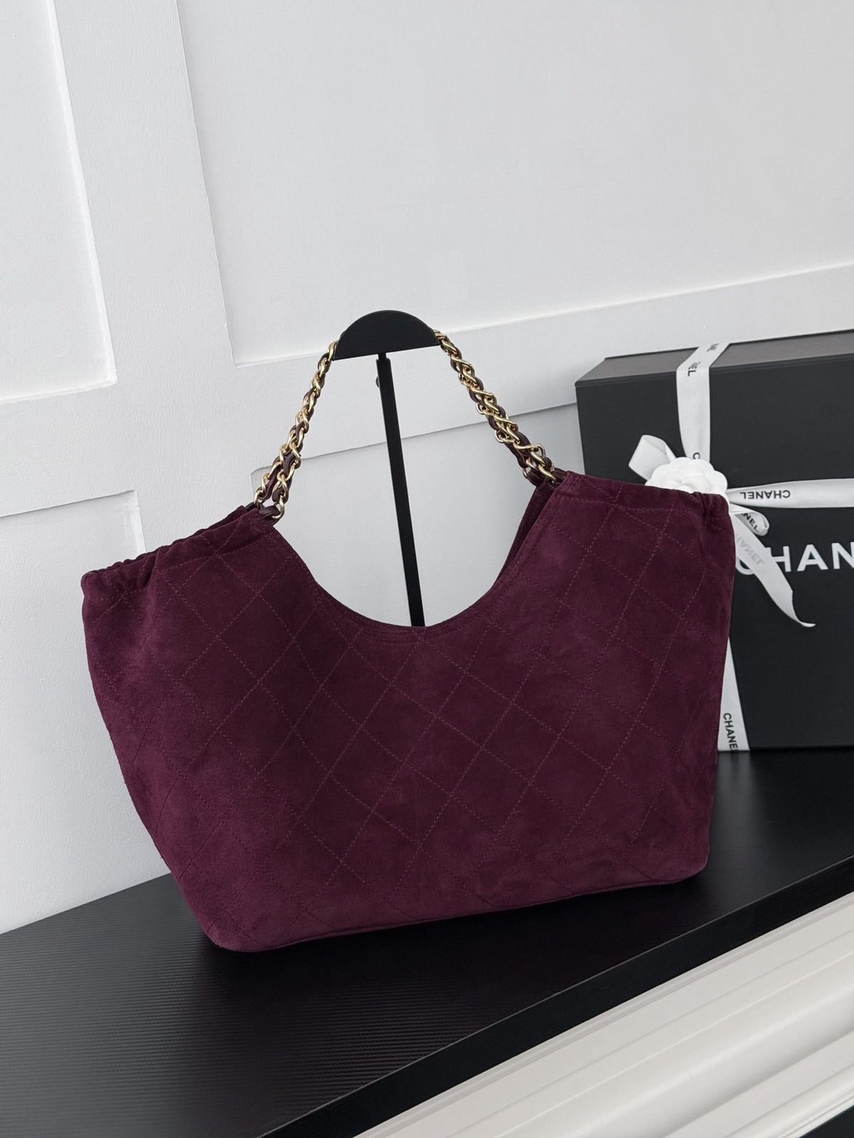 Chanel 2026 Quilted Neo Cabas Shopping Tote Bag 44cm Suede Leather