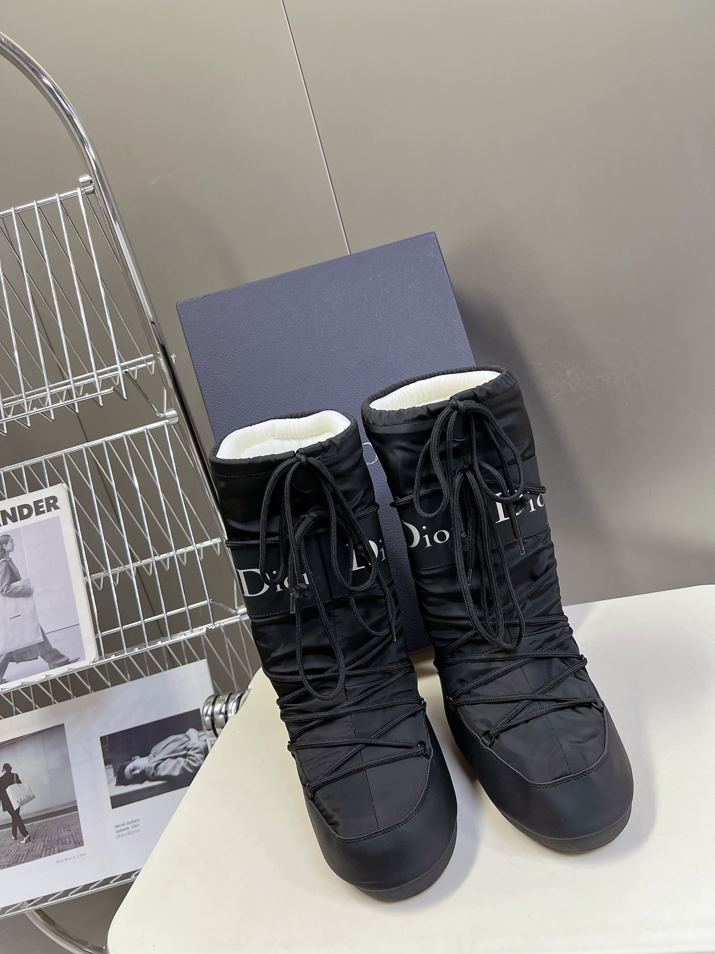 CD Short Boots 60mm In Black Cowhide 989716