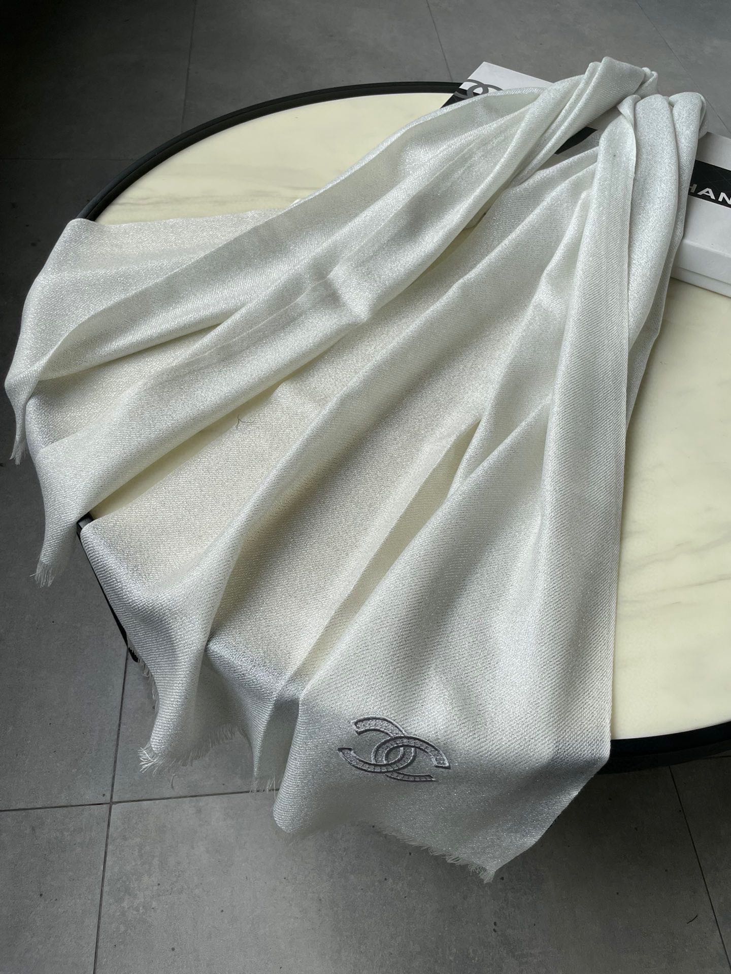 CC Scarf 210 CM In Light Grey Cashmere 418351