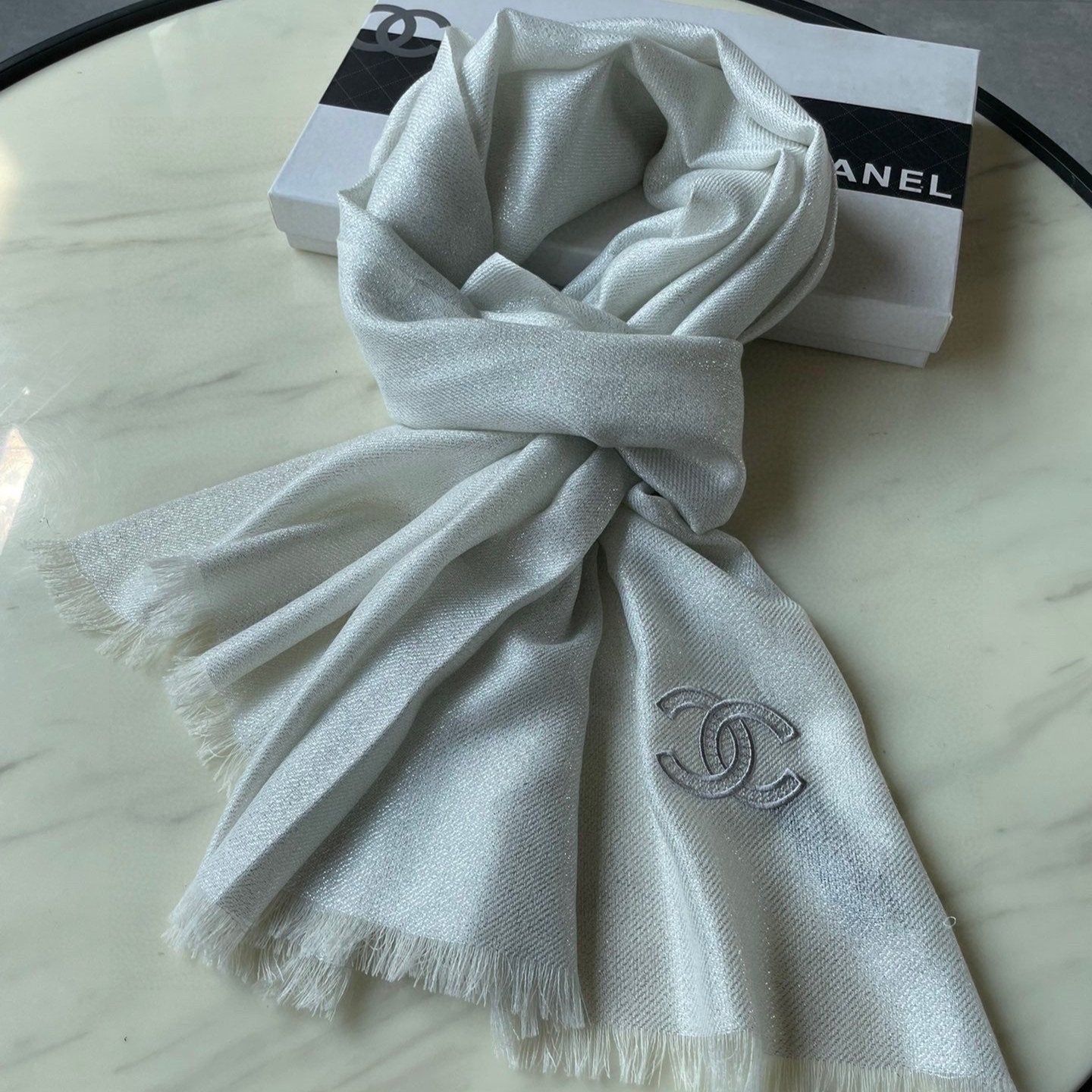 CC Scarf 210 CM In Light Grey Cashmere 418351
