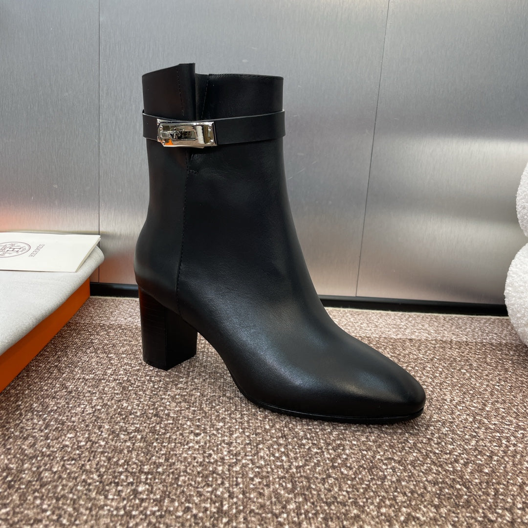 HM Saint Germain Ankle Boot 65mm In Black Calfskin  975168