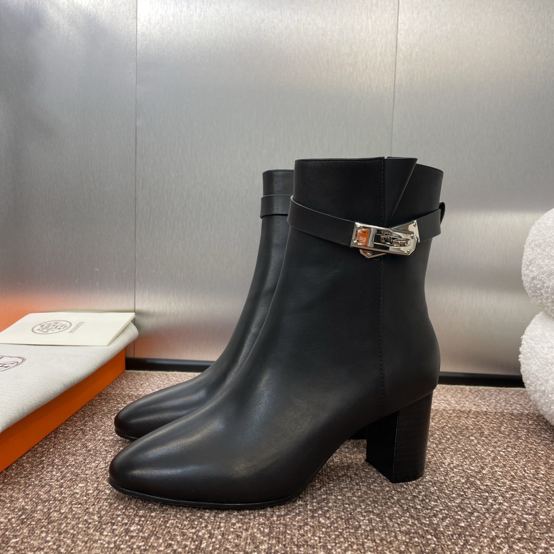 HM Saint Germain Ankle Boot 65mm In Black Calfskin  975168