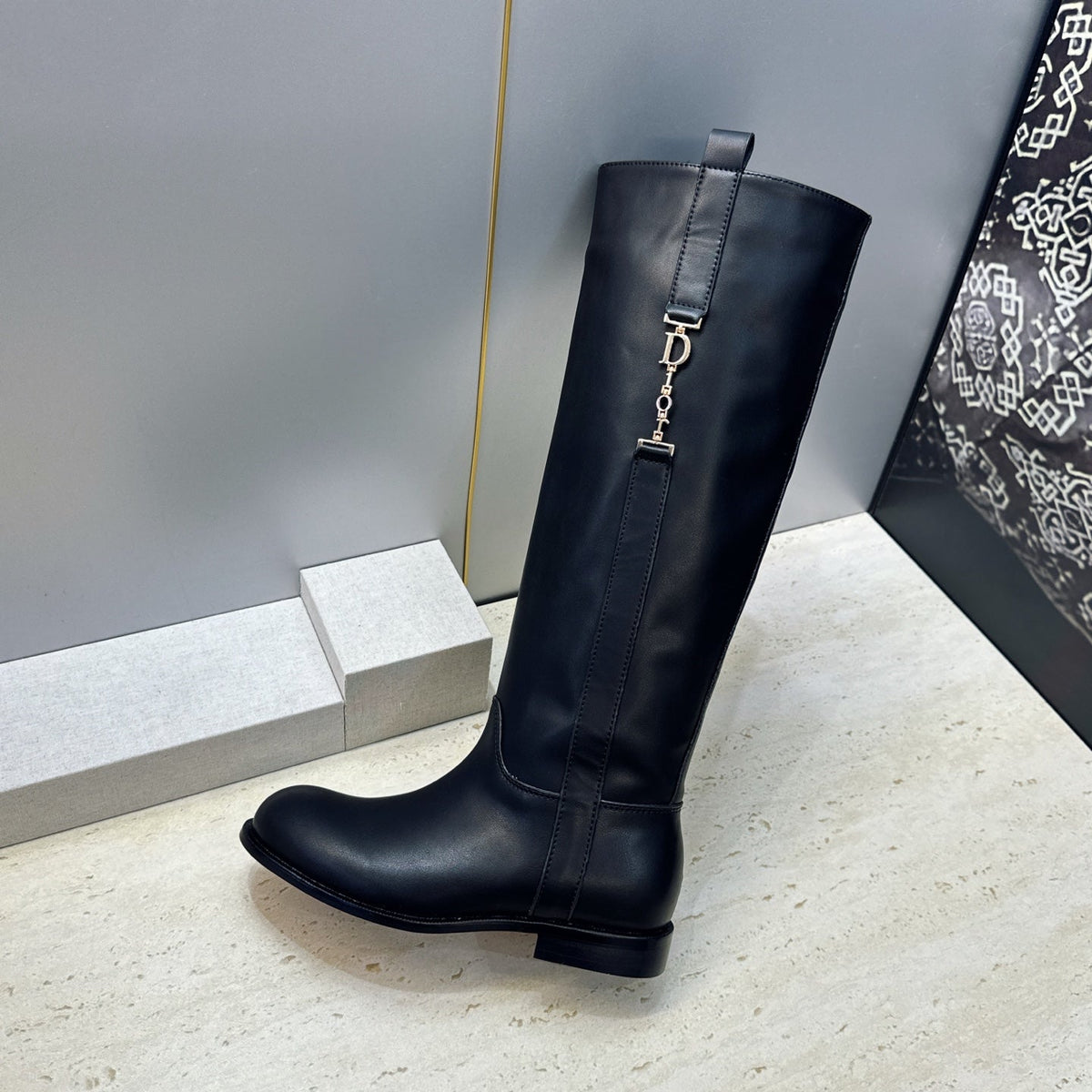 Dior 2026 Diorly Shiny Boots Black Calfskin 966532