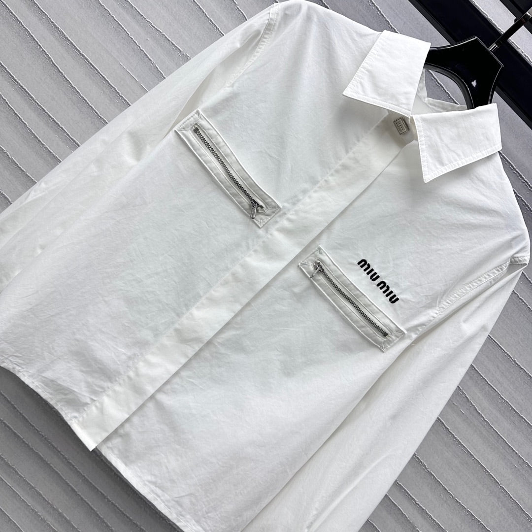 Miu White Cotton Shirt