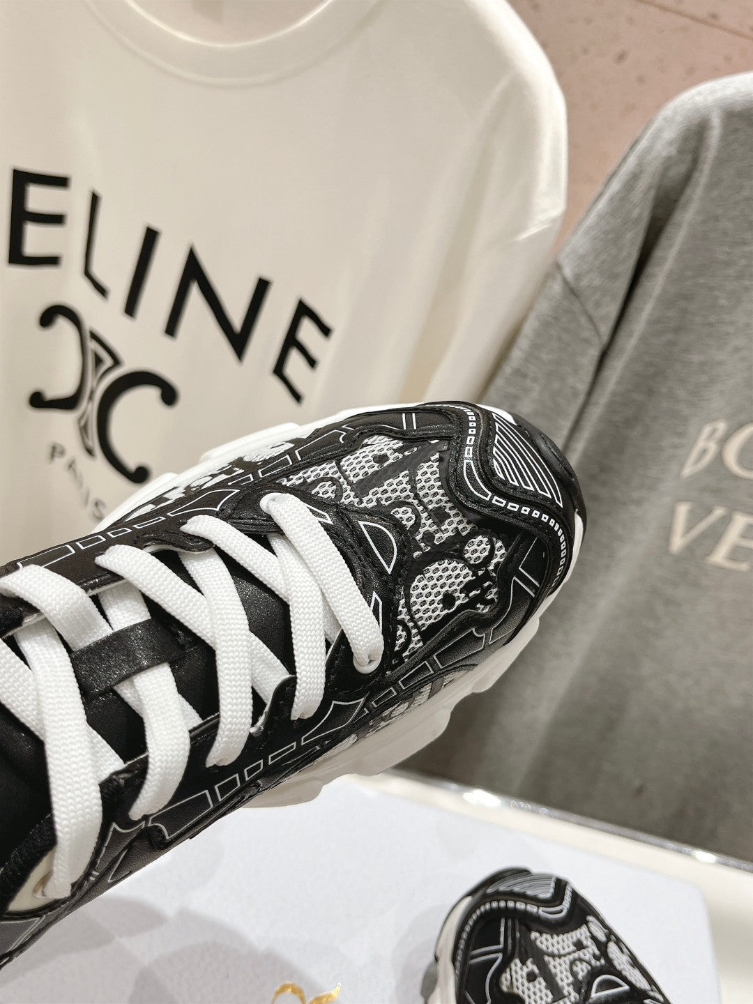 CD Vibe Sneaker Black Polyester Mesh Fabric And Cowhide