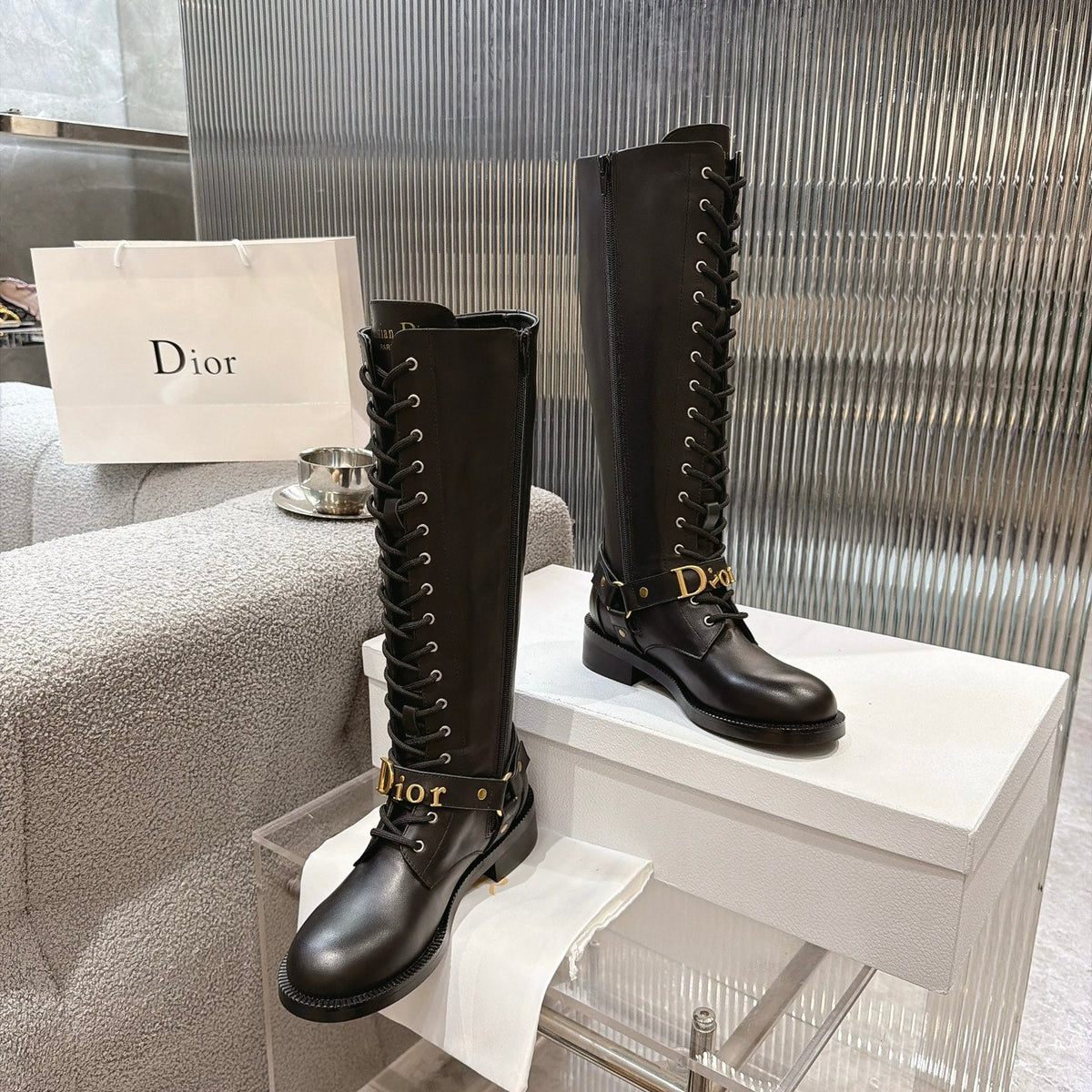 Dior 2026 Knee High Boots Suede Calfskin 927507