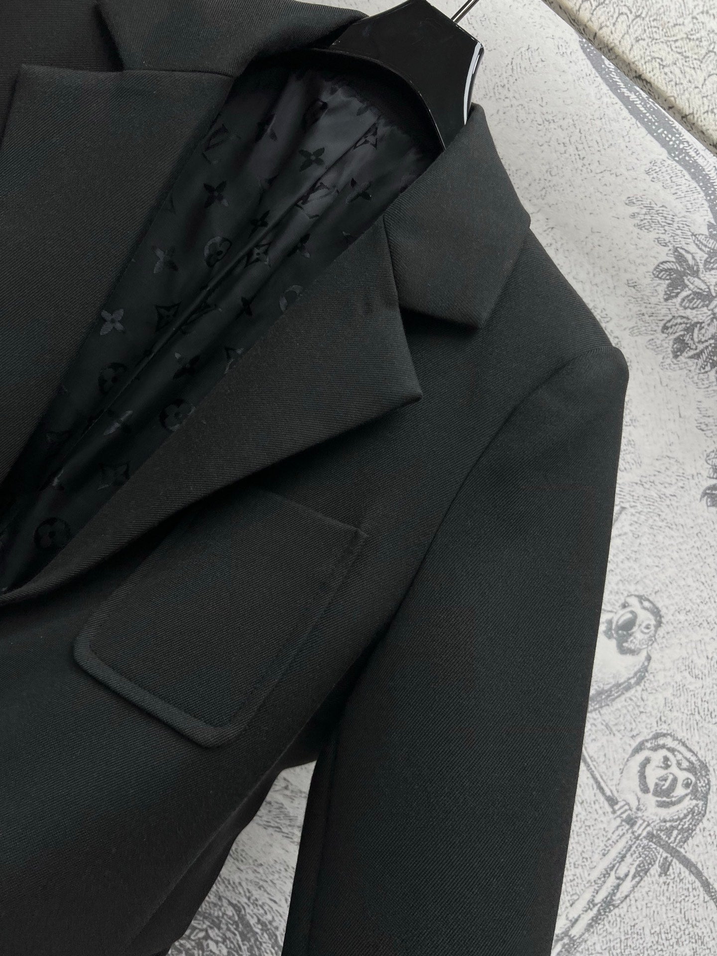 LV 25 Flower Vest Black Polyamide Wool