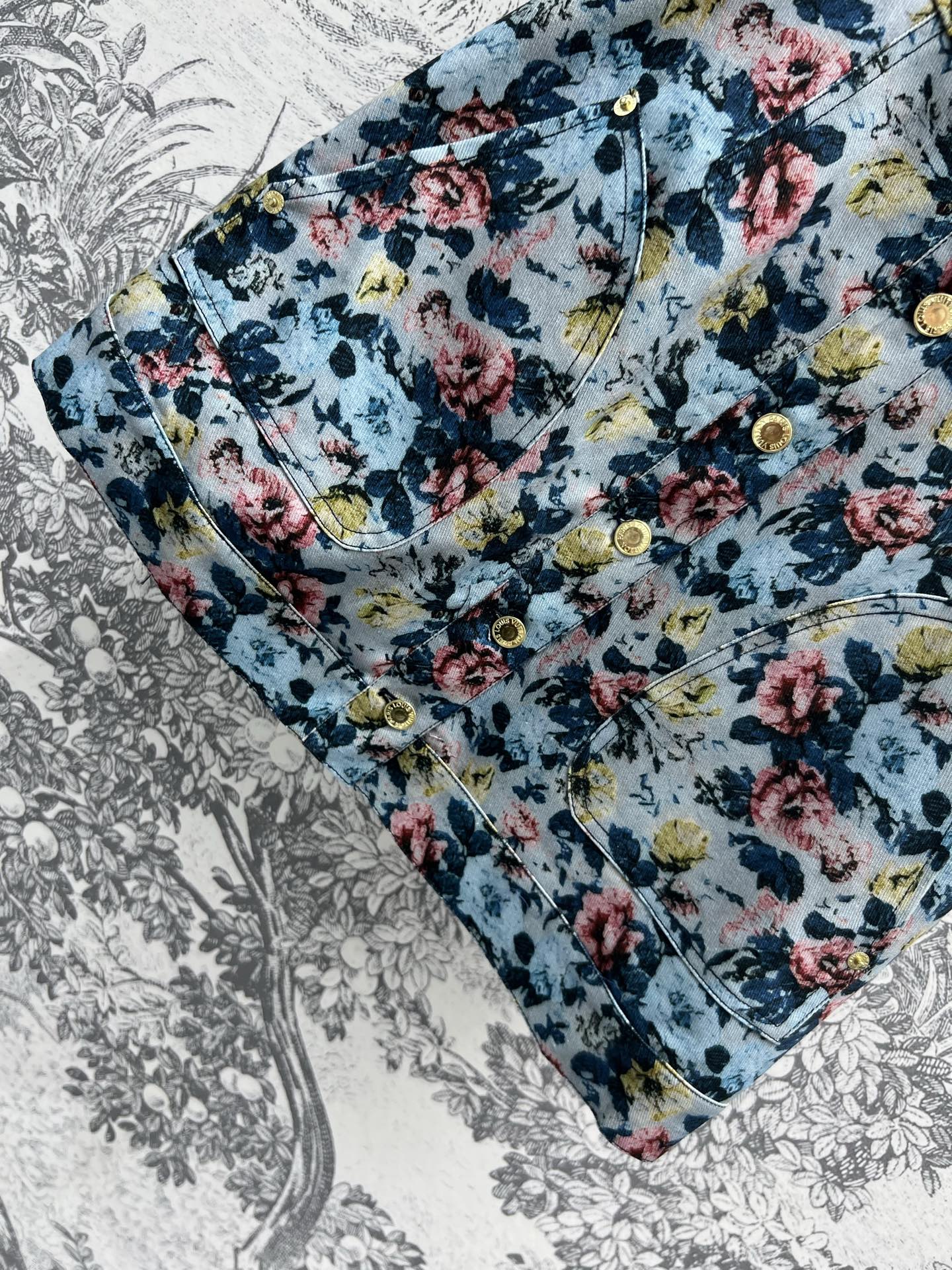 LV 25 Floral Dress Multicolor Polyester