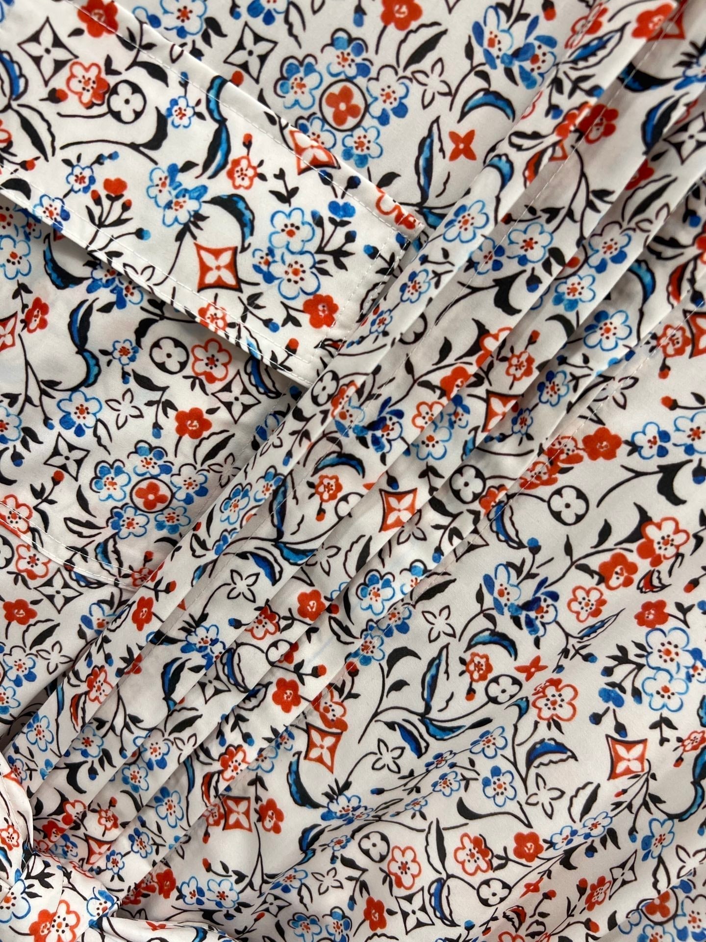LV 25  Floral Print Stand-up Collar Sleeveless Dress Multicolor Poliester
