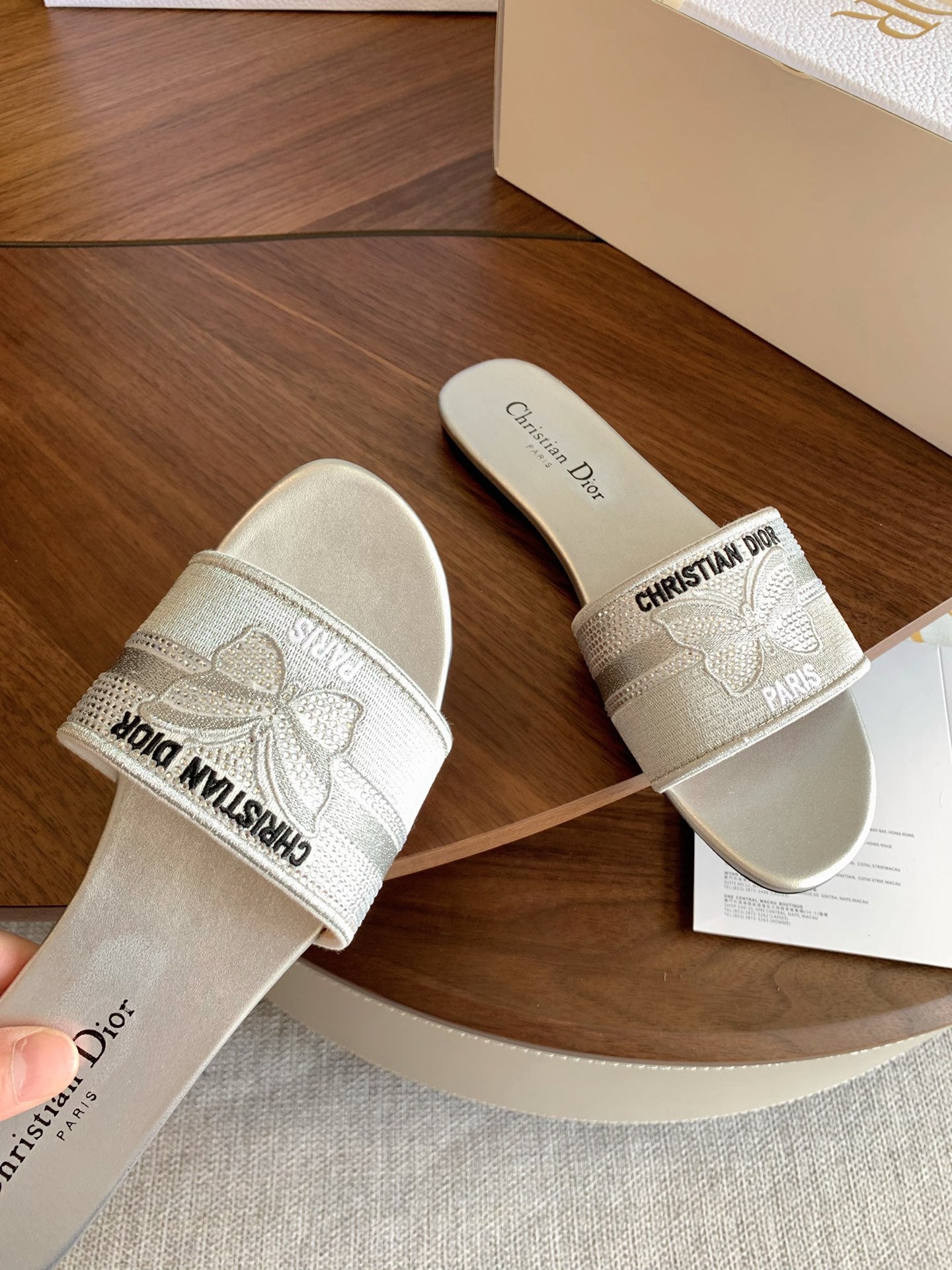Dior 2026 Butterfly Embroidered Slipper Canvas 878189