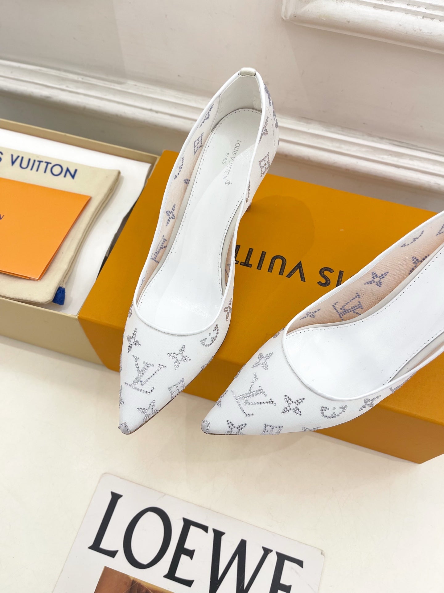 Louis Vuitton 2026 Gala Pump 85mm White Mesh Leather