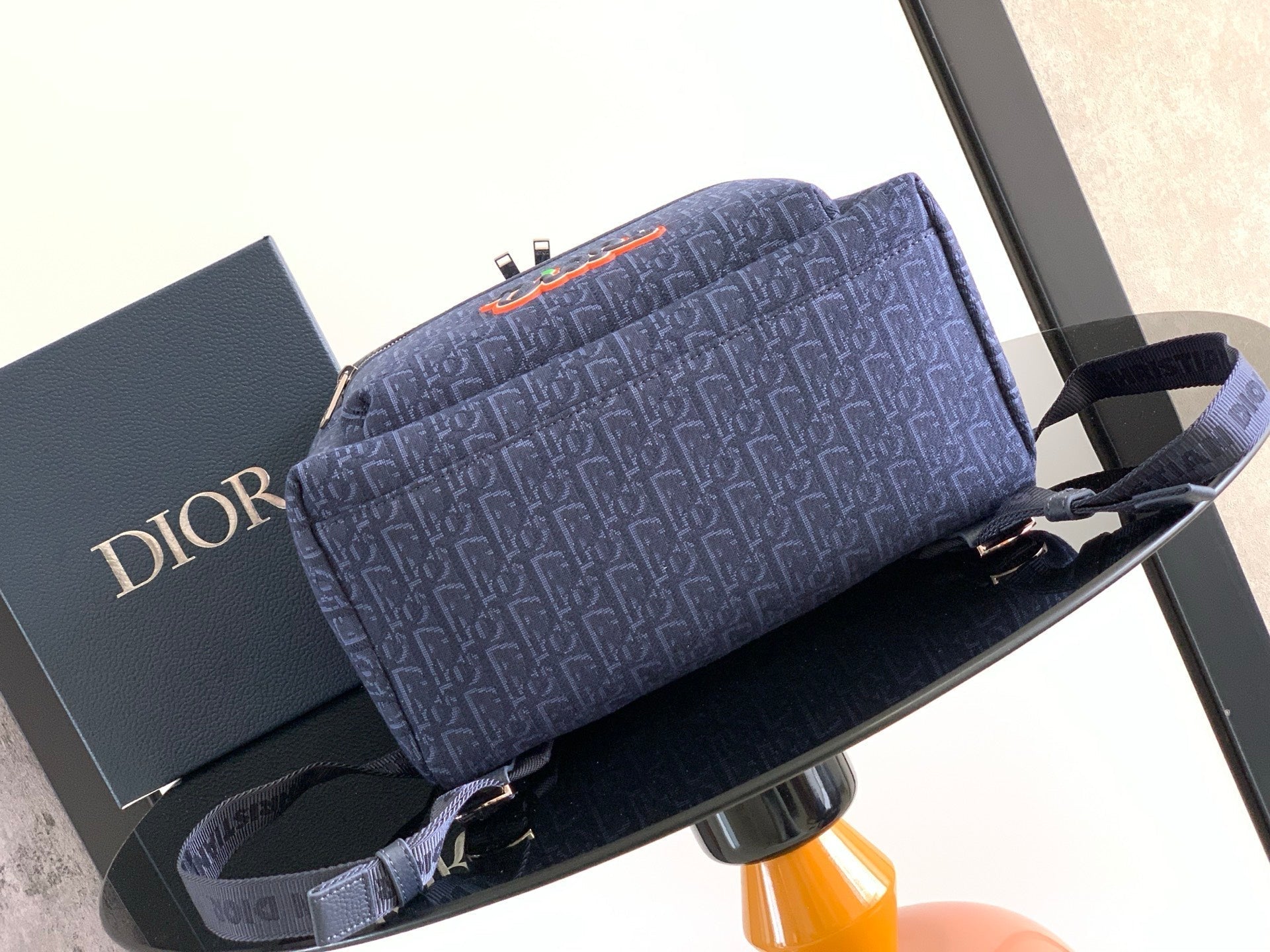 Dior  Rider 2.0 Zipper Backpack Navy Blue Cowhide 336223