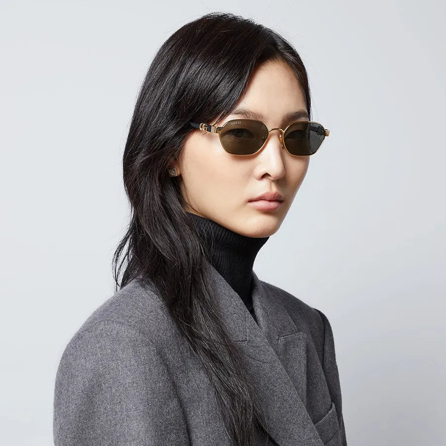 SQUARE FRAME SUNGLASSES GG1407 IN METAL EMBOSSED LOGO