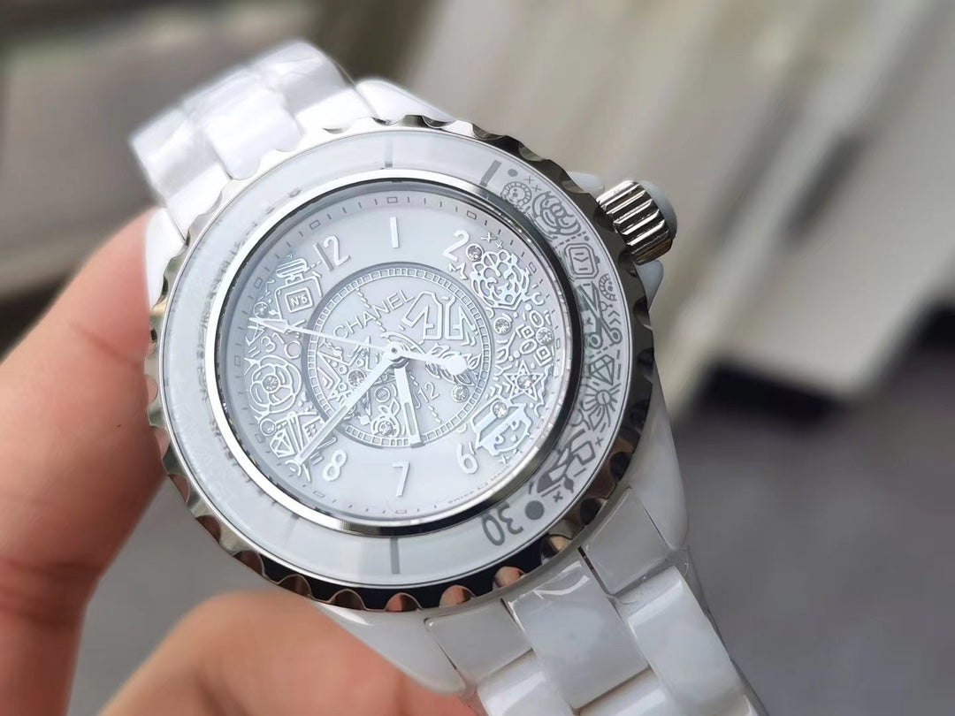 J12 20TH ANNIVERSARY WHITE CERAMIC STEEL MANY PATTERNS