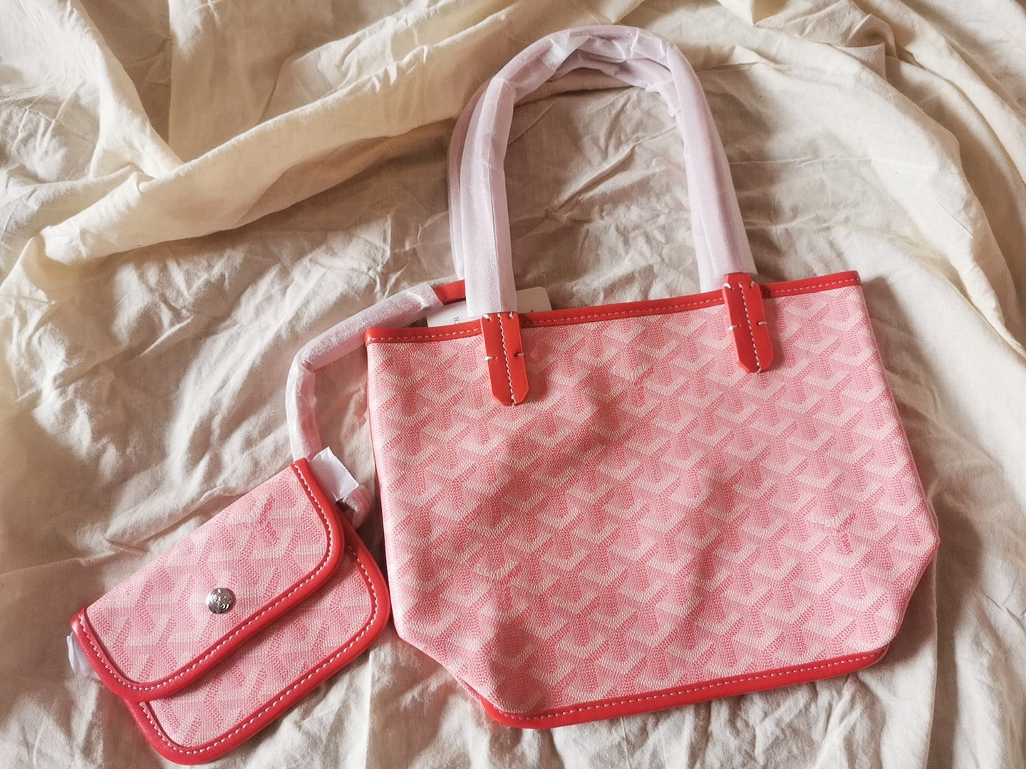 MINI HOBO BOHEME 38CM PINK CANVAS