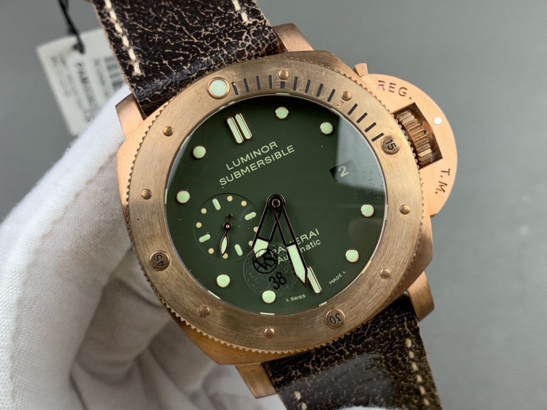 LUMINOR SUBMERSIBLE 1950 47MM BRONZE GREEN DIAL