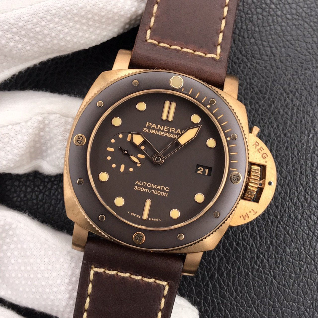 LUMINOR SUBMERSIBLE 47MM BRONZO BROWN DIAL