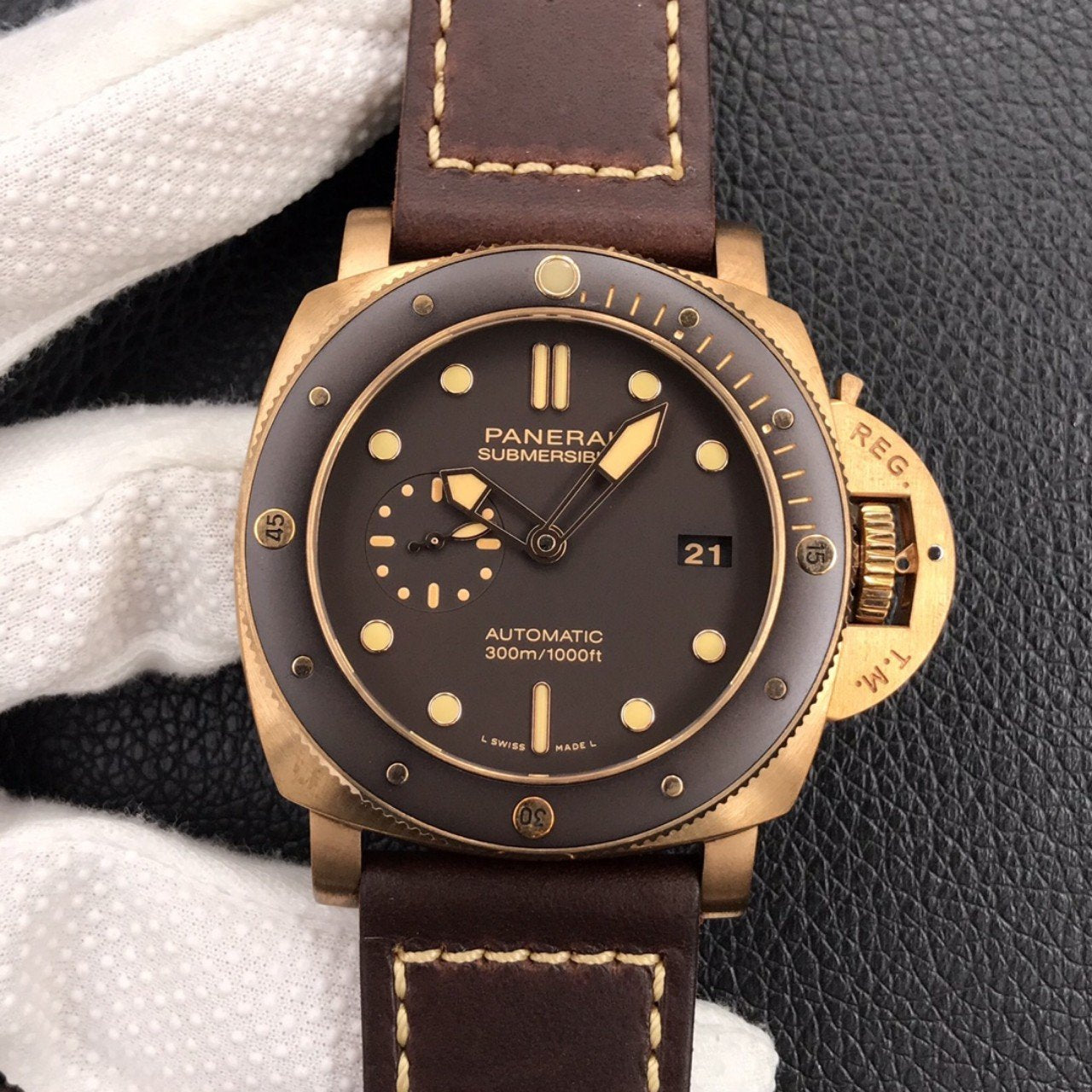 LUMINOR SUBMERSIBLE 47MM BRONZO BROWN DIAL