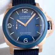LUMINOR MARINA 45 GOLD CASE BLUE BEZEL