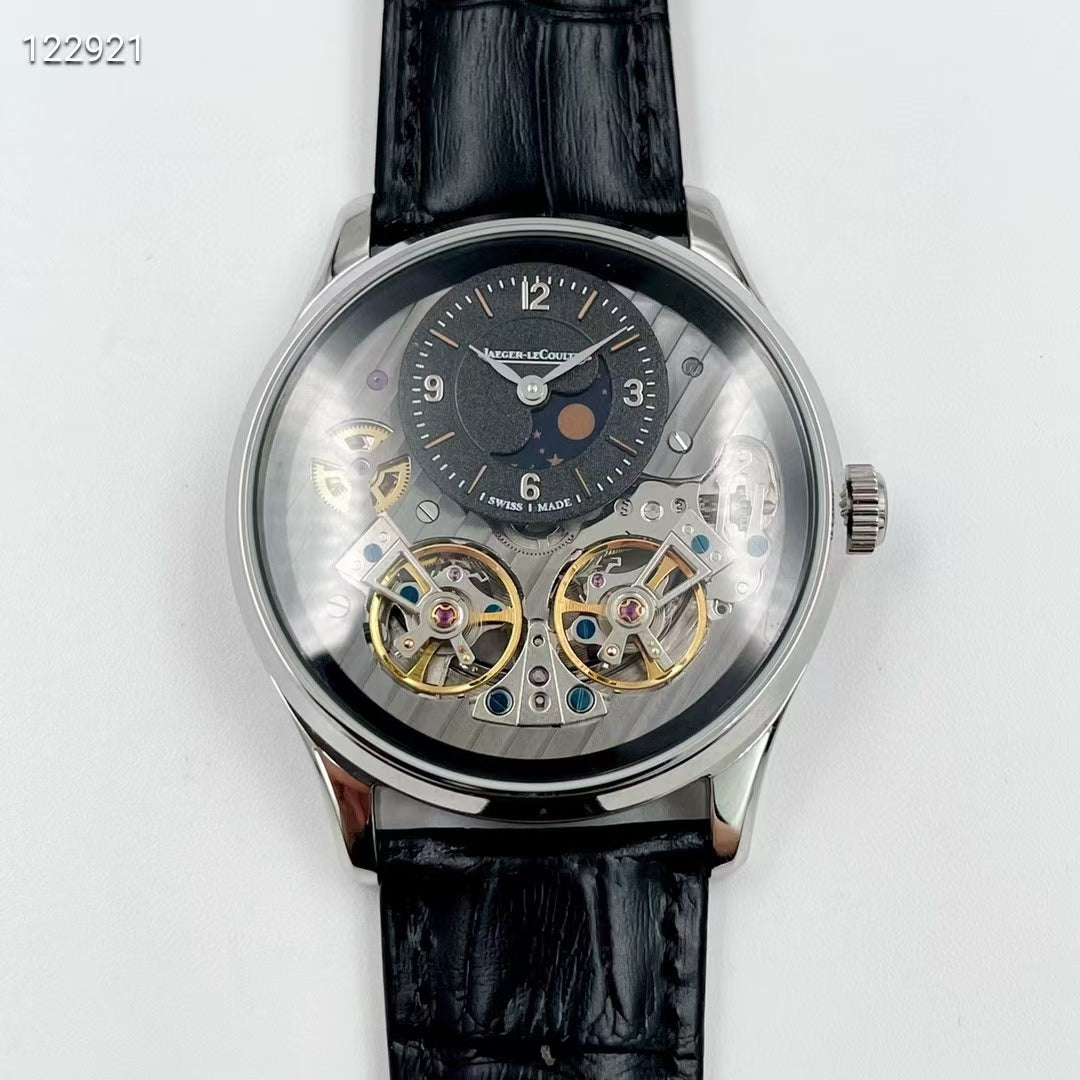 JAEGER ULTRA THIN MOON DOUBLE TOURBILLON LEATHER