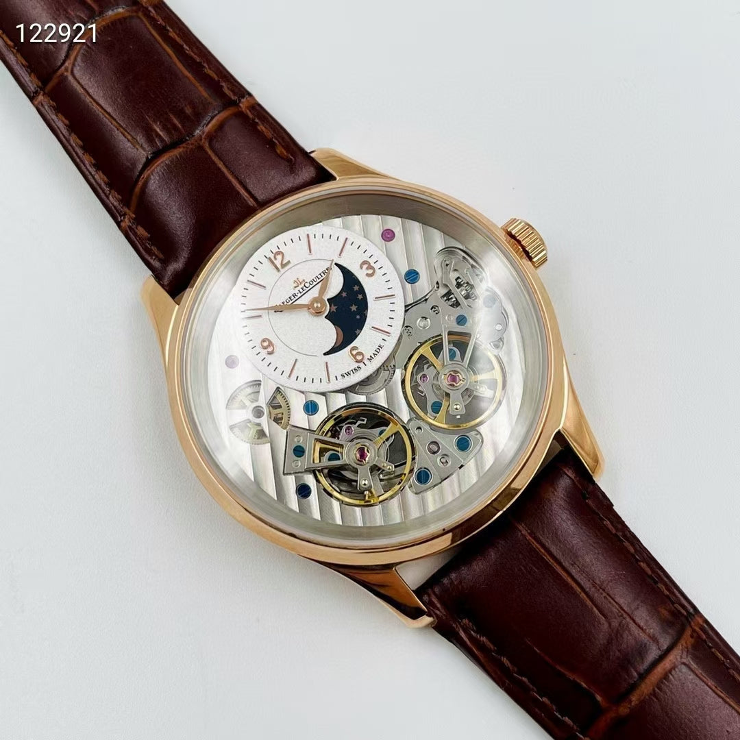 JAEGER ULTRA THIN MOON DOUBLE TOURBILLON LEATHER