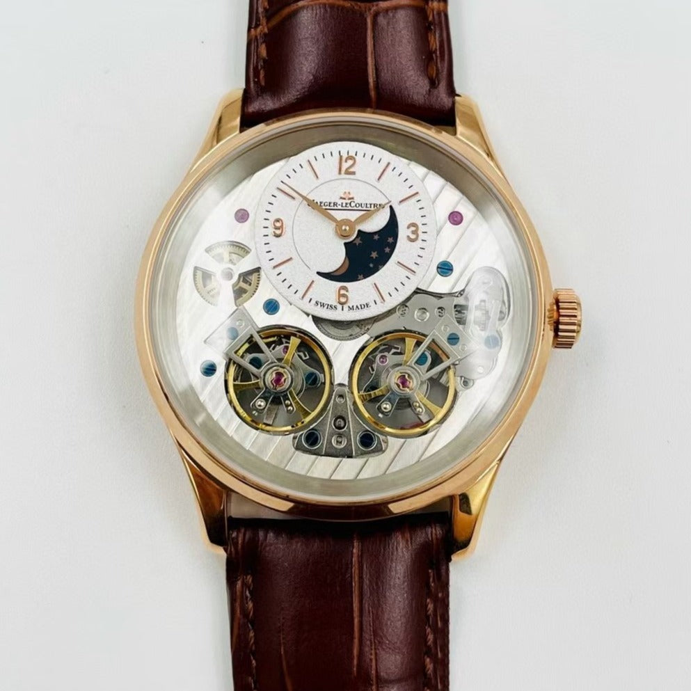JAEGER ULTRA THIN MOON DOUBLE TOURBILLON LEATHER